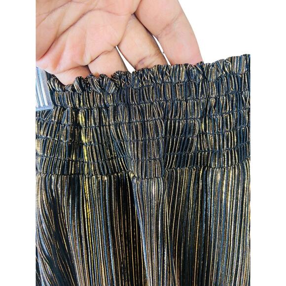 Cato Womens Maxi Skirt Smocked Waist Pull On A Line Pleated Gold Size 18/20W - Picture 3 of 7